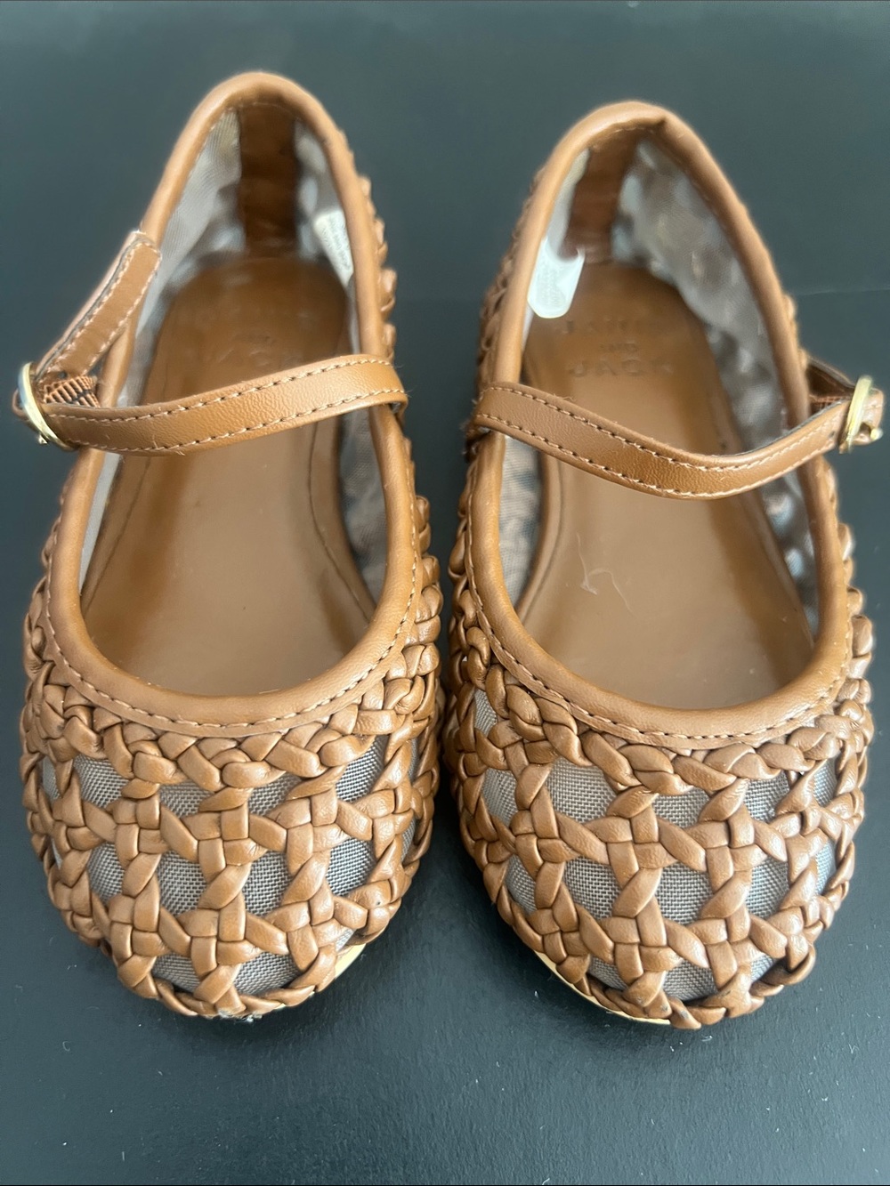 🛕🤎JANIE & JACK BROWN WOVEN BOHEMIAN MARY JANE FLATS🤎🛕